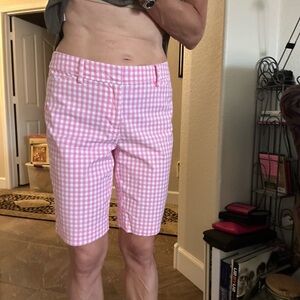 Talbots Gingham Pink Cotton Perfect Shorts sz 2